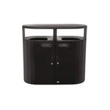Rubbermaid® Commercial RESIST Dual Stream Waste and Recycling Container, 66 gal, Metal, Textured Black/Black Gloss (RCP2185042) Each