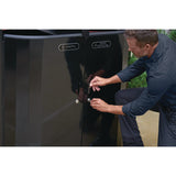 Rubbermaid® Commercial RESIST Dual Stream Waste and Recycling Container, 66 gal, Metal, Textured Black/Black Gloss (RCP2185042) Each
