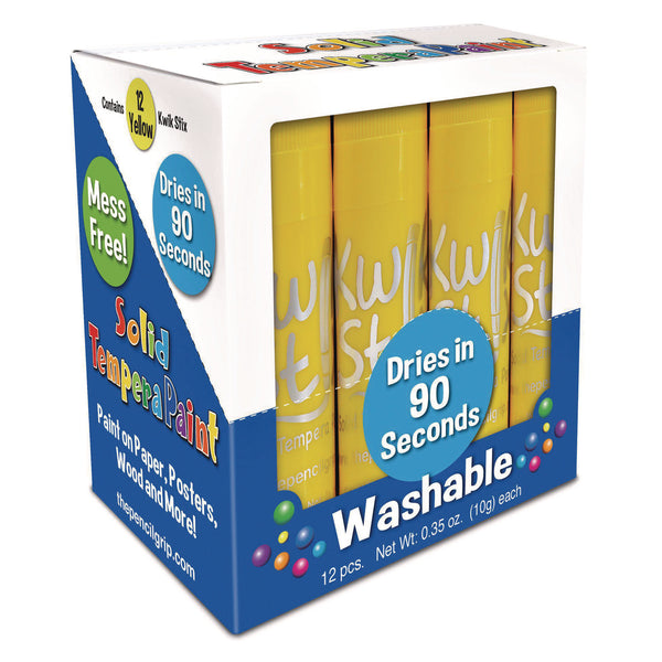 TPG Creations™ Kwik Stix Single Color Pack, 0.7" x 3.5", Yellow, 12/Pack, 12 Packs/Carton (TPG6006012) Case of 12