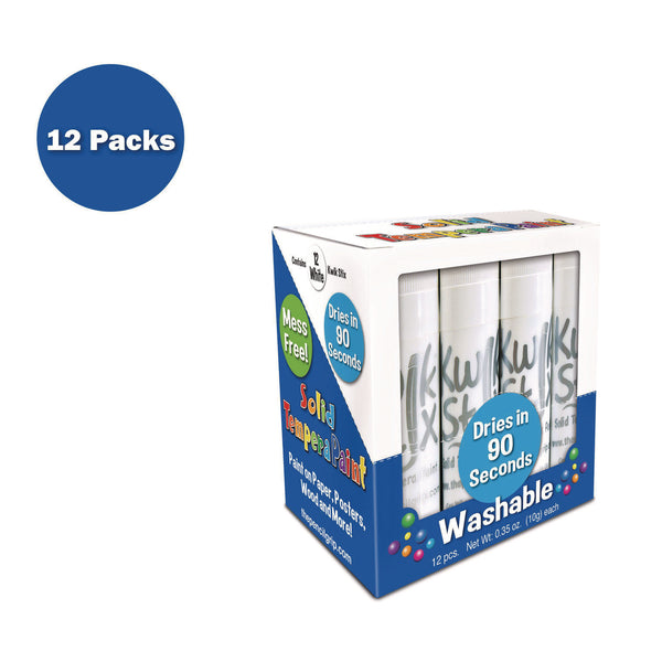 TPG Creations™ Kwik Stix Single Color Pack, 0.7" x 3.5", White, 12/Pack, 12 Packs/Carton (TPG6009012) Case of 12
