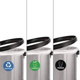 Alpine Industries 17 Gallon Stainless Steel Indoor Recycling, Trash and Compost Bins with Swivel Lid (ALH47065L1RTCO) Each