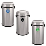 Alpine Industries 17 Gallon Stainless Steel Indoor Recycling, Trash and Compost Bins with Swivel Lid (ALH47065L1RTCO) Each