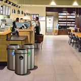 Alpine Industries 17 Gallon Stainless Steel Open Top Recycling, Trash and Compost Station (ALH47065LRTCO) Each