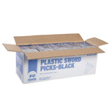 Sword Picks, Plastic, 6", Black, 1,000/Box, 10 Boxes/Carton (RPPRP147BK) Case of 10000