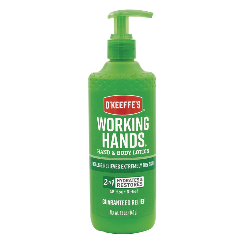 O'Keeffe's® Working Hands Hand and Body Lotion, 12 oz Pump Bottle, Unscented (GOR115760) Each