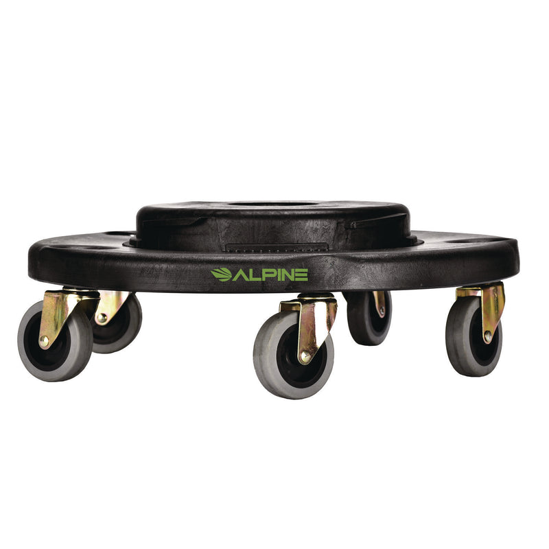 Alpine Industries Round 32-Gallon Trash Can Dolly, 500 lb Capacity, 6.1 x 18 x 18, Black (ALH47132DOLLY) Each