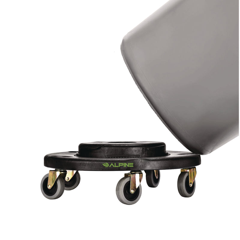 Alpine Industries Round 32-Gallon Trash Can Dolly, 500 lb Capacity, 6.1 x 18 x 18, Black (ALH47132DOLLY) Each