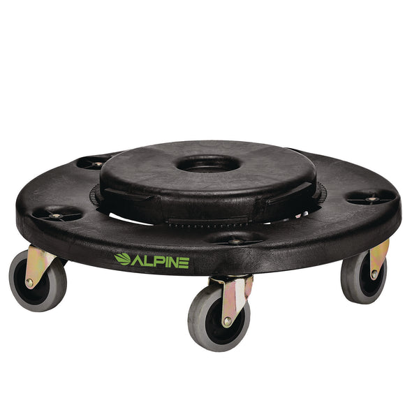 Alpine Industries Round 32-Gallon Trash Can Dolly, 500 lb Capacity, 6.1 x 18 x 18, Black (ALH47132DOLLY) Each