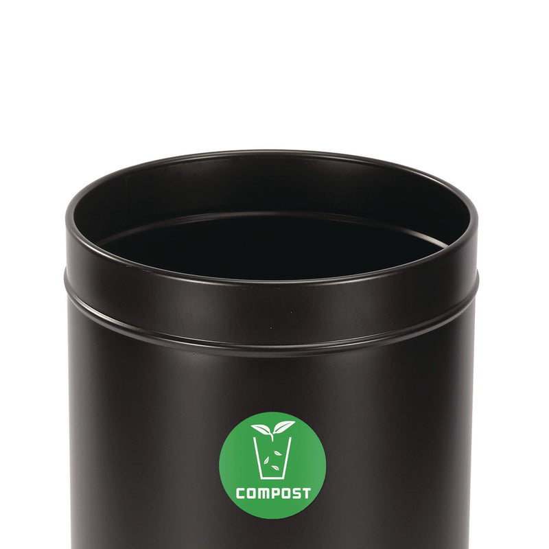 Alpine Industries 27 Gallon Black Stainless Steel Compost Can (ALH47527BLKCO) Each