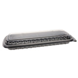 Pactiv Evergreen MealMaster Rib Container Base/Lid, 16.6 x 7.3 x 2.3, Black/Clear Plastic, 80/Carton (PCTYCNC167000DZ) Case of 80