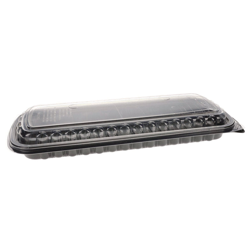 Pactiv Evergreen MealMaster Rib Container Base/Lid, 16.6 x 7.3 x 2.3, Black/Clear Plastic, 80/Carton (PCTYCNC167000DZ) Case of 80