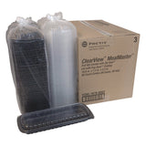 Pactiv Evergreen MealMaster Rib Container Base/Lid, 16.6 x 7.3 x 2.3, Black/Clear Plastic, 80/Carton (PCTYCNC167000DZ) Case of 80
