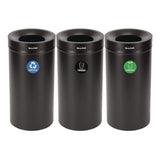 Alpine Industries 27 Gallon Black Stainless Steel Compost Bin, Recycling Can and Trash Receptacle (ALH47527BLKRTCO) Each