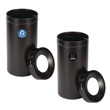 Alpine Industries 27 Gallon Black Stainless Steel Recycling Can and Trash Receptacle (ALH47527BLKRT) Each