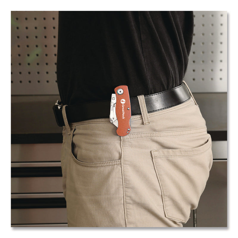 Great Neck® Quick Change Lock Back Utility Knife, 3.5" Aluminum Handle, Orange (GNS74201) Each