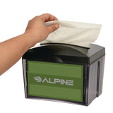 Alpine Industries Interfold Table Top Dispenser Napkin Holder, 5.9 x 8 x 6.5, Black (ALHALP4332) Each