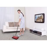 Alpine Industries Manual Triple Brush Carpet and Floor Sweeper, 42.5" Handle, Red (ALHALP469REDNEW) Each