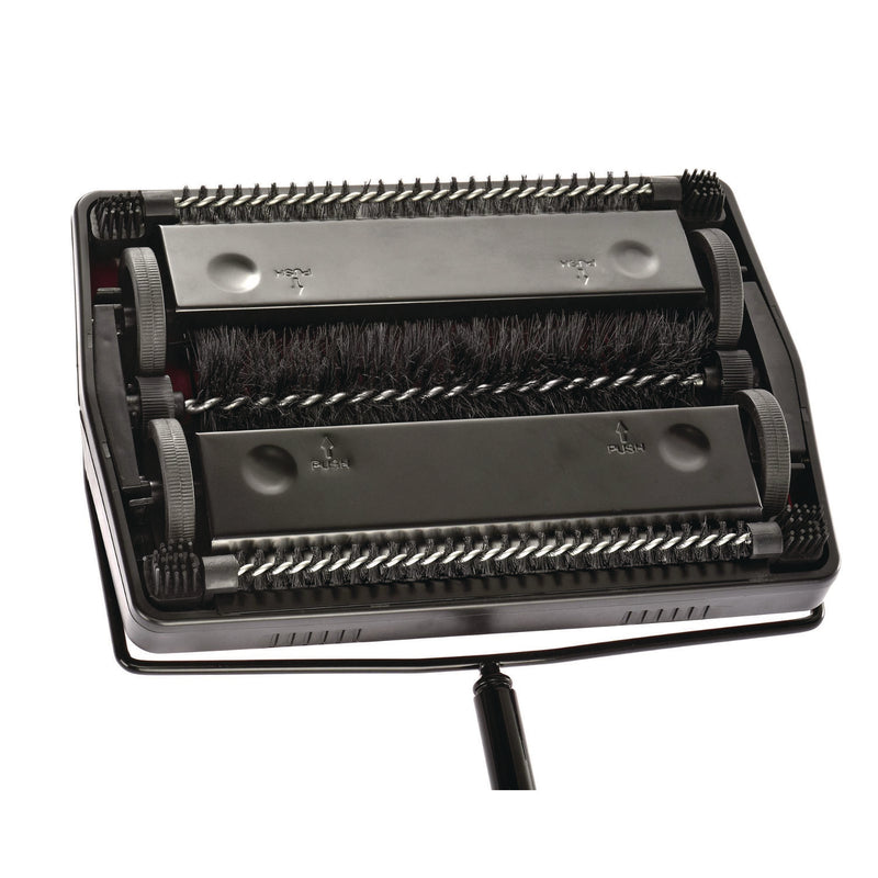 Alpine Industries Manual Triple Brush Carpet and Floor Sweeper, 42.5" Handle, Red (ALHALP469REDNEW) Each