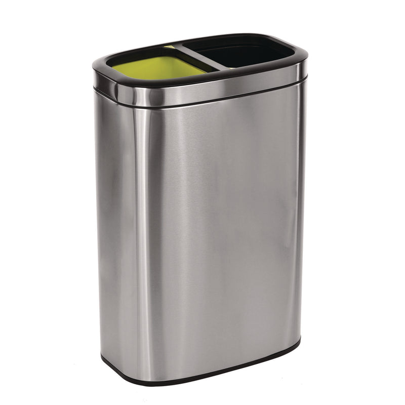 Alpine Industries 10.5 Gallon Stainless Steel Open Top Dual Compartment Trash Can (ALHALP470R40L) Each