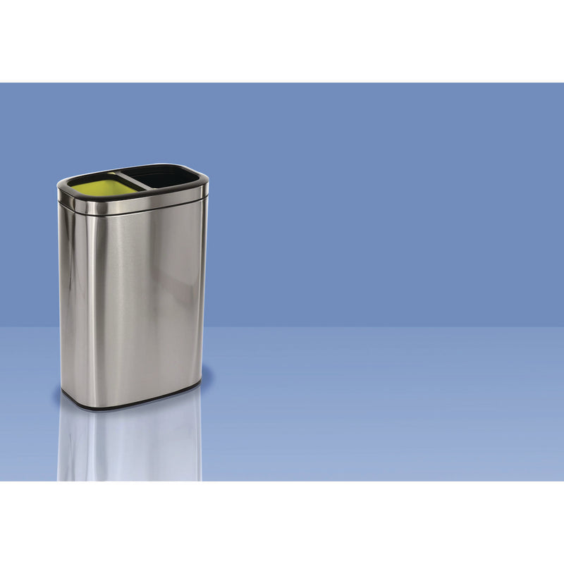 Alpine Industries 10.5 Gallon Stainless Steel Open Top Dual Compartment Trash Can (ALHALP470R40L) Each