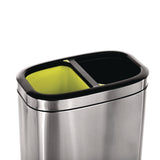 Alpine Industries 10.5 Gallon Stainless Steel Open Top Dual Compartment Trash Can (ALHALP470R40L) Each