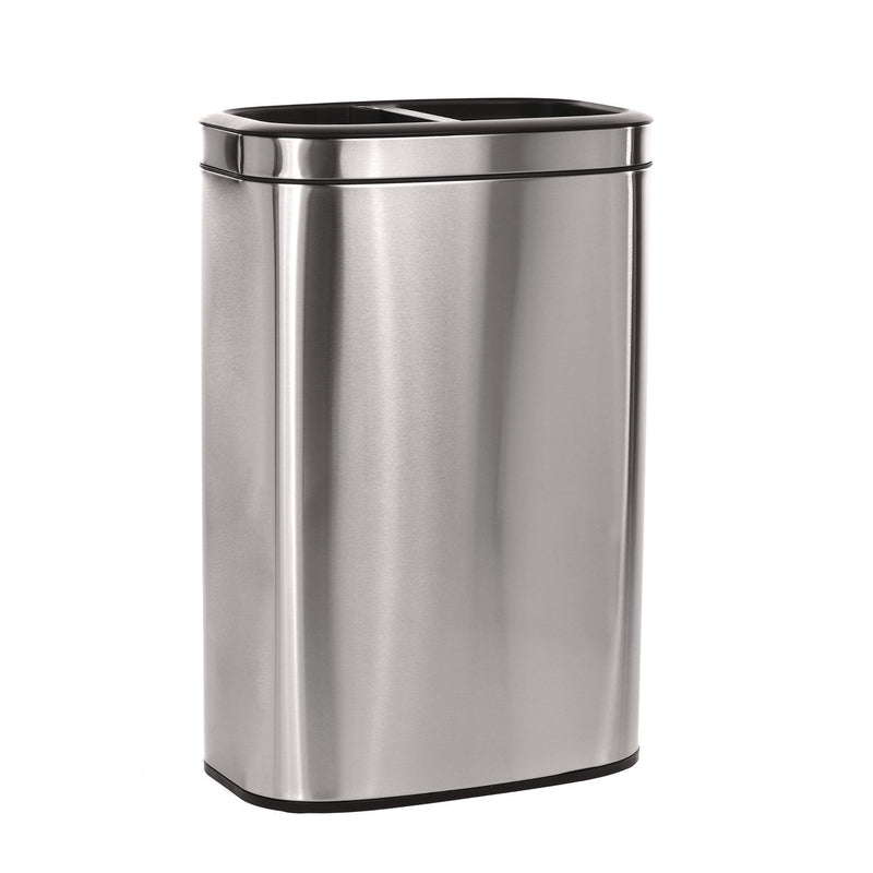 Alpine Industries 10.5 Gallon Stainless Steel Open Top Dual Compartment Trash Can (ALHALP470R40L) Each