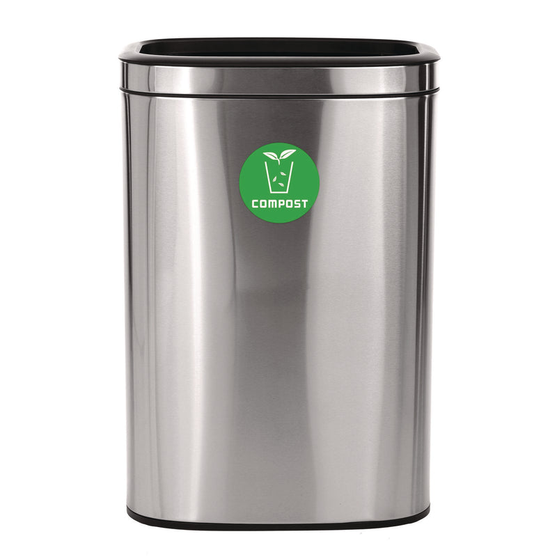 Alpine Industries 10.5 Gallon Compost Can, Brushed Stainless Steel (ALHALP47040LCO) Each