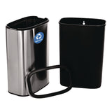 Alpine Industries 10.5 Gallon Slim Recycling Can, Brushed Stainless Steel (ALHALP47040LR) Each