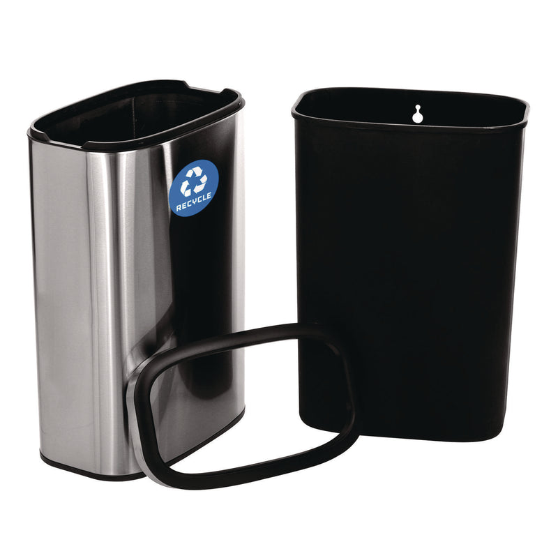 Alpine Industries 10.5 Gallon Slim Recycling Can, Brushed Stainless Steel (ALHALP47040LR) Each
