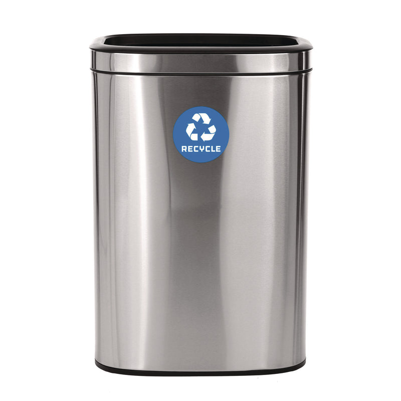 Alpine Industries 10.5 Gallon Slim Recycling Can, Brushed Stainless Steel (ALHALP47040LR) Each