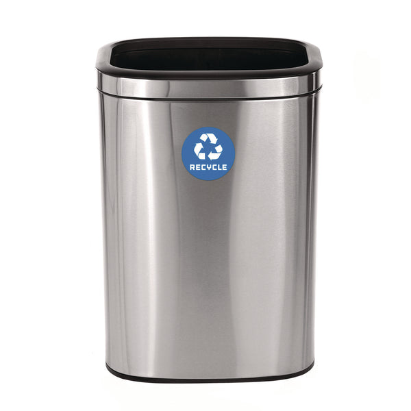 Alpine Industries 10.5 Gallon Slim Recycling Can, Brushed Stainless Steel (ALHALP47040LR) Each