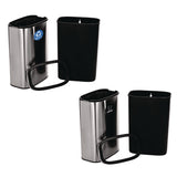 Alpine Industries 10.5 Gallon Recycle and Trash Station, Brushed Stainless Steel (ALHALP47040LRT) Each