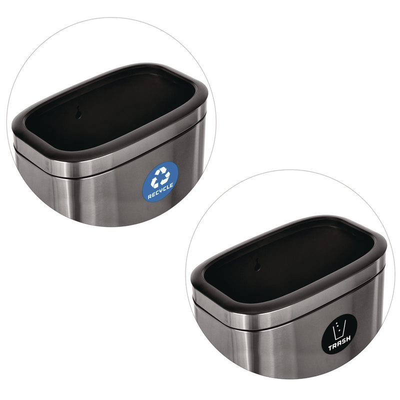 Alpine Industries 10.5 Gallon Recycle and Trash Station, Brushed Stainless Steel (ALHALP47040LRT) Each