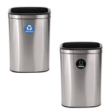 Alpine Industries 10.5 Gallon Recycle and Trash Station, Brushed Stainless Steel (ALHALP47040LRT) Each