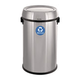 Alpine Industries 17 Gallon Stainless Steel Indoor Recycling Receptacle with Swivel Lid (ALHALP47065L1R) Each