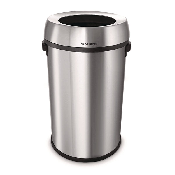 Alpine Industries 17 Gallon Stainless Steel Heavy-Gauge Brushed Open Top Commercial Trash Can (ALHALP47065L) Each