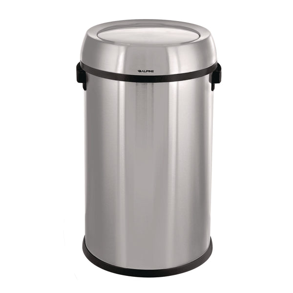 Alpine Industries 17 Gallon Stainless Steel Commercial Trash Can with Swing Lid (ALHALP47065L1) Each