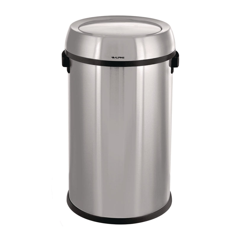 Alpine Industries 17 Gallon Stainless Steel Commercial Trash Can with Swing Lid (ALHALP47065L1) Each