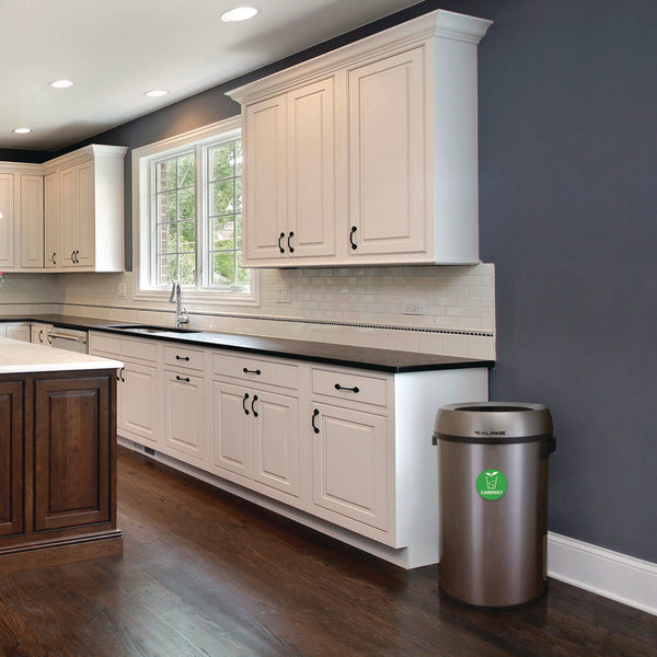 Alpine Industries 17 Gallon Stainless Steel Open Top Compost Station (ALHALP47065LCO) Each