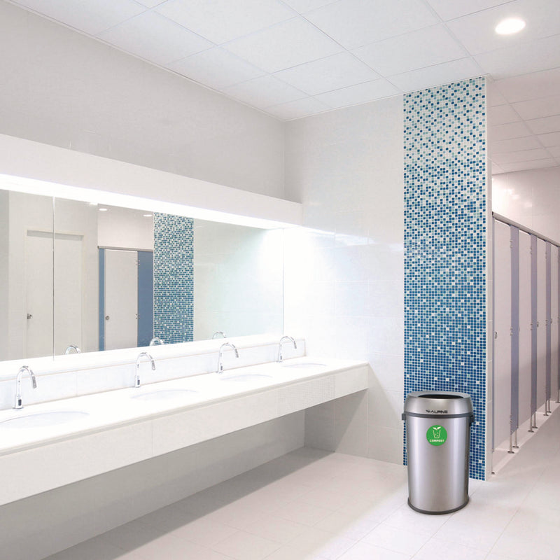 Alpine Industries 17 Gallon Stainless Steel Open Top Compost Station (ALHALP47065LCO) Each