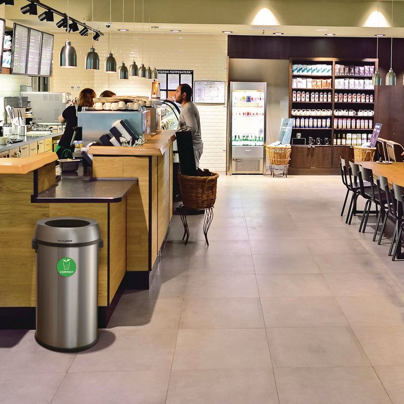 Alpine Industries 17 Gallon Stainless Steel Open Top Compost Station (ALHALP47065LCO) Each