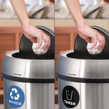 Alpine Industries 17 Gallon Stainless Steel Open Top Recycling Bin and Trash Receptacle (ALHALP47065LRT) Each