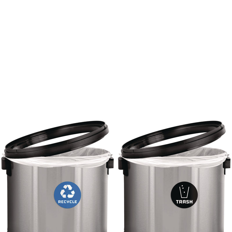 Alpine Industries 17 Gallon Stainless Steel Open Top Recycling Bin and Trash Receptacle (ALHALP47065LRT) Each