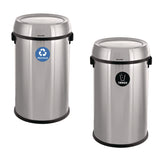 Alpine Industries 17 Gallon Stainless Steel Open Top Recycling Bin and Trash Receptacle (ALHALP47065LRT) Each