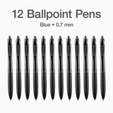 TOPS™ PENTONIC Retractable Ballpoint Pen, Fine 0.7 mm, Blue Ink, Blue Barrel, 12/Pack (PNT12123) Pack of 12