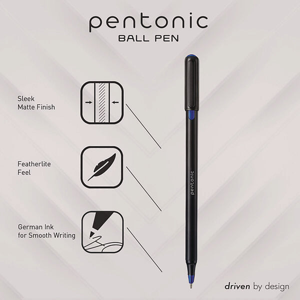 TOPS™ PENTONIC Fine Point Ballpoint Pens, 0.7 mm, Assorted Ink Colors, Black Barrel, 25/Pack (PNT12126) Pack of 25