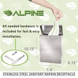 Alpine Industries Stainless Steel Wall-Mounted Sanitary Napkin Receptacle (ALHALP451SSB) Each