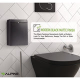 Alpine Industries Stainless Steel Wall-Mounted Sanitary Napkin Receptacle, Black (ALHALP451SSBBLK) Each