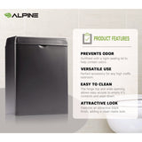 Alpine Industries Stainless Steel Wall-Mounted Sanitary Napkin Receptacle, Black (ALHALP451SSBBLK) Each