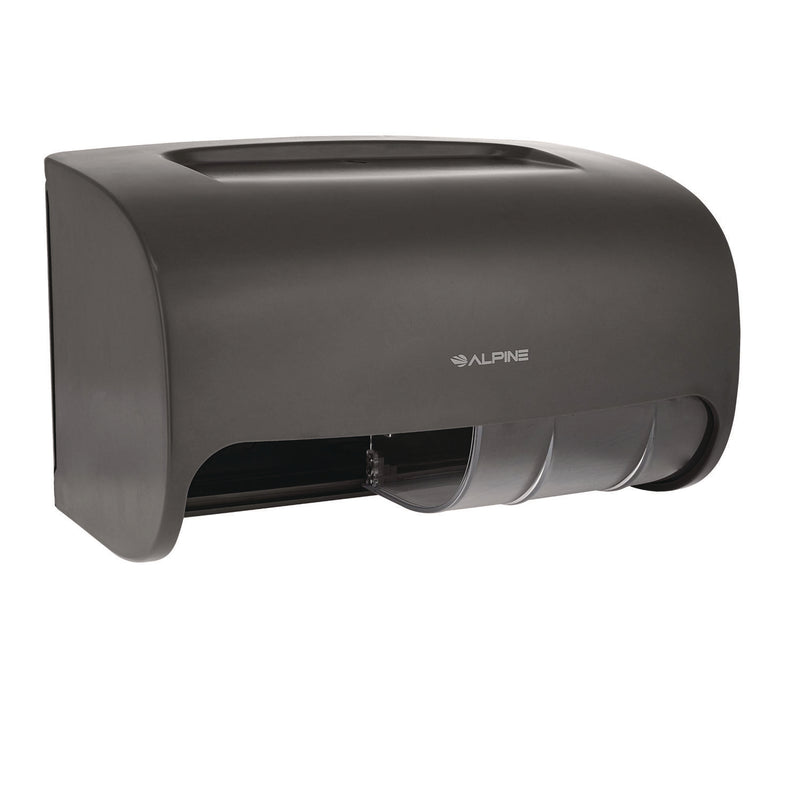 Alpine Industries Side-by-Side Double Roll Toilet Tissue Dispenser, 6.3 x 6.3 x 10.3, Gray (ALHALP452GRY) Each